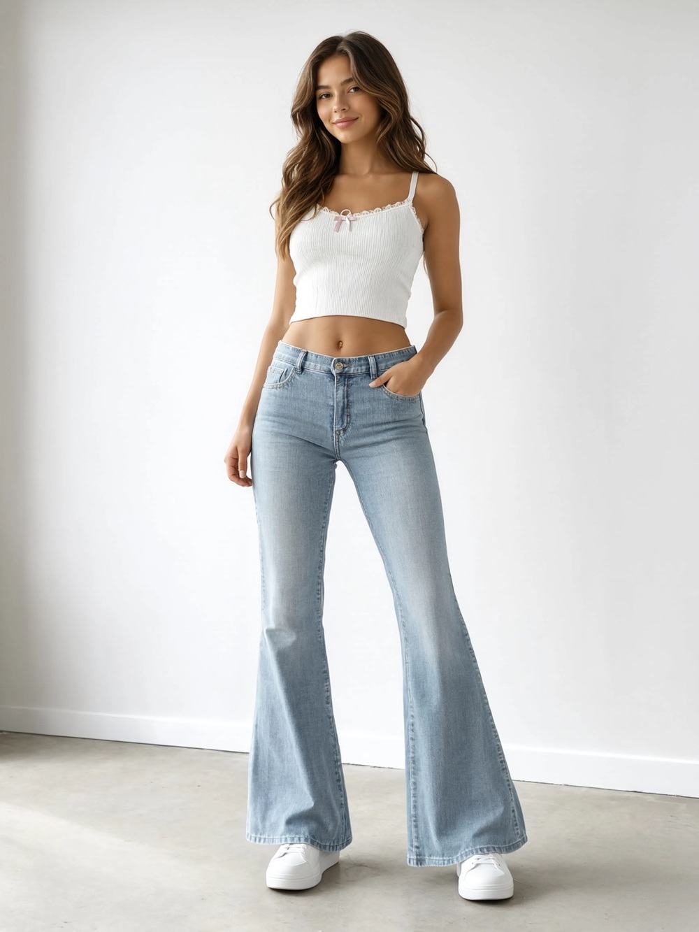 BIG SEVEN JEANSWEAR Y2K Vintage Low-Rise Light Wash Flare Denim Jeans